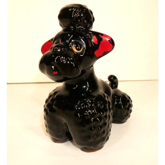 Vintage Black Ceramic Poodle Figurine - Picture 1 of 13